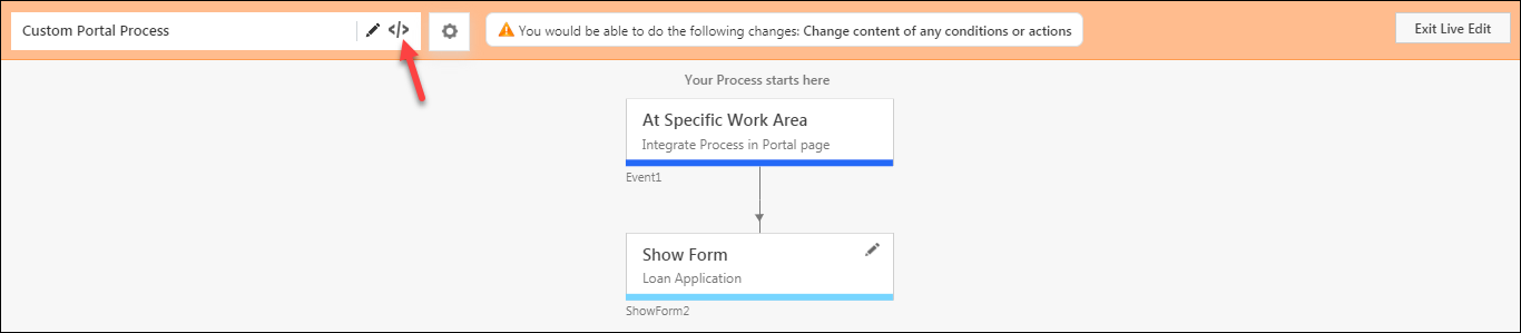 process code snippet